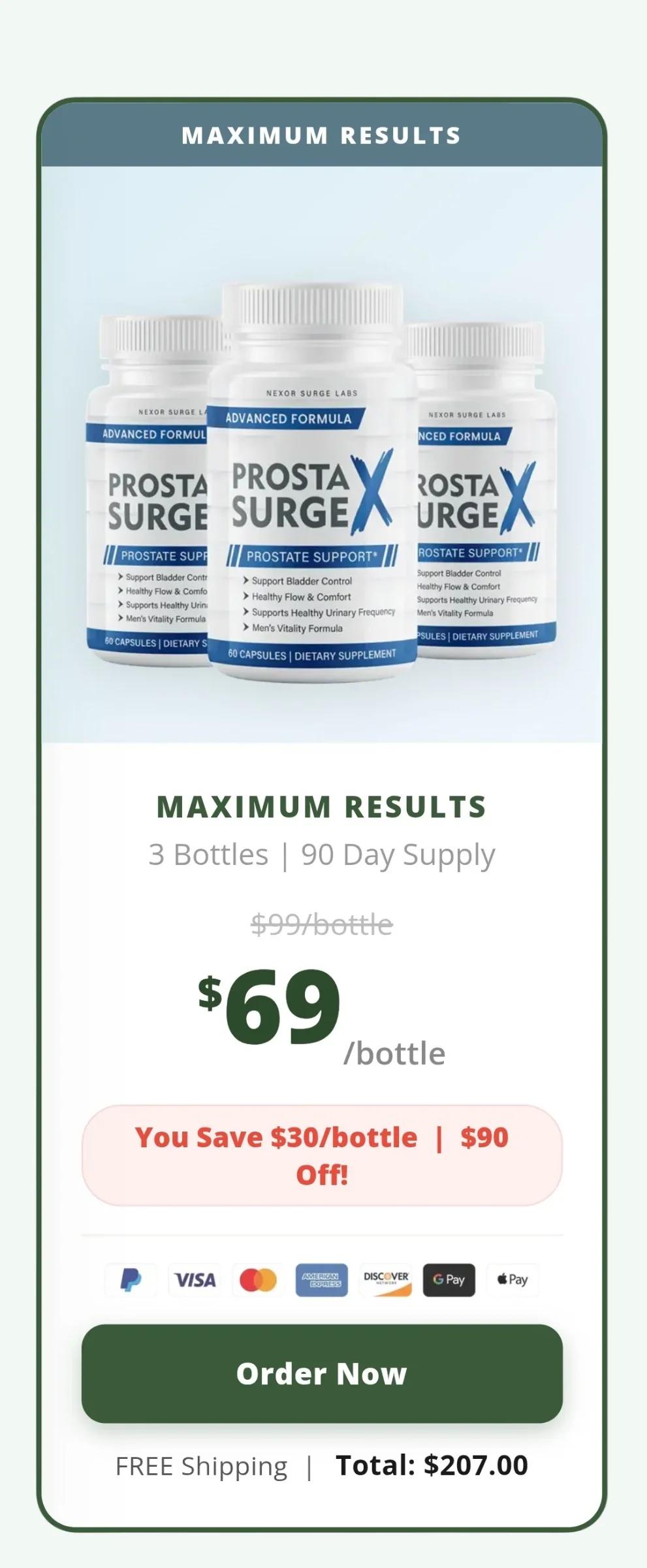 Prosta Surge X™ 3 bottles pricing